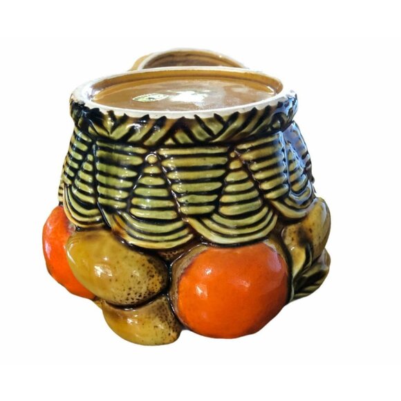 Inarco Japan E3354 Orange Spice Fruit Basket Cookie Jar Canister Oranges Lemons - Picture 6 of 11